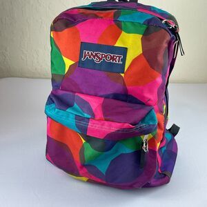 ~ Jansport Multicolor Circles Dots Prism Backpack Multi Rainbow T501 Superbreak?